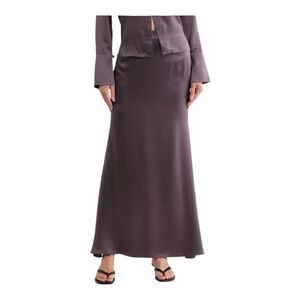 TWP At Last 100% silk plum flowy maxi skirt size zipper size 4 NWT